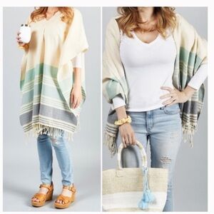 Tribe Alive Boho Caftan Poncho Coverup